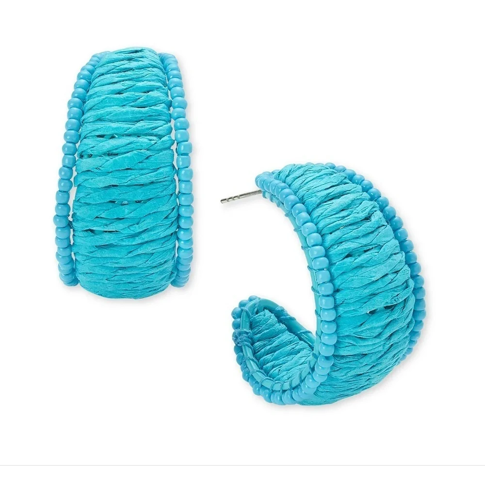 NWT On 34th Blue Hoop Earrings